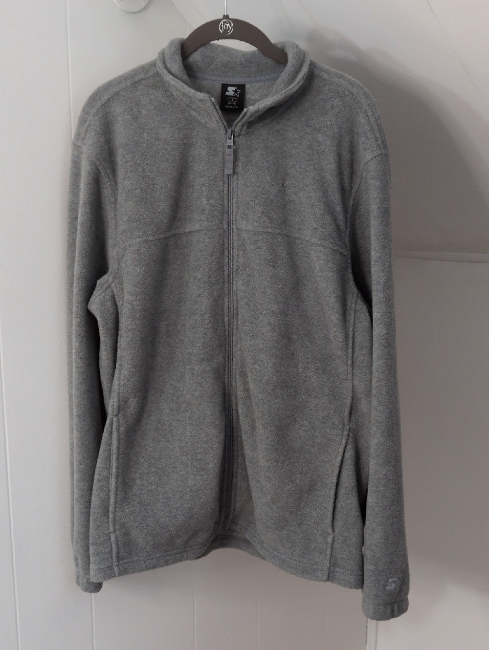 STARTER Light Gray Men's Full-Zip Fleece Jacket